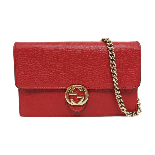 Authenticated pre-owned Interlocking G Calfskin Red - Crossbody Bag at Looply