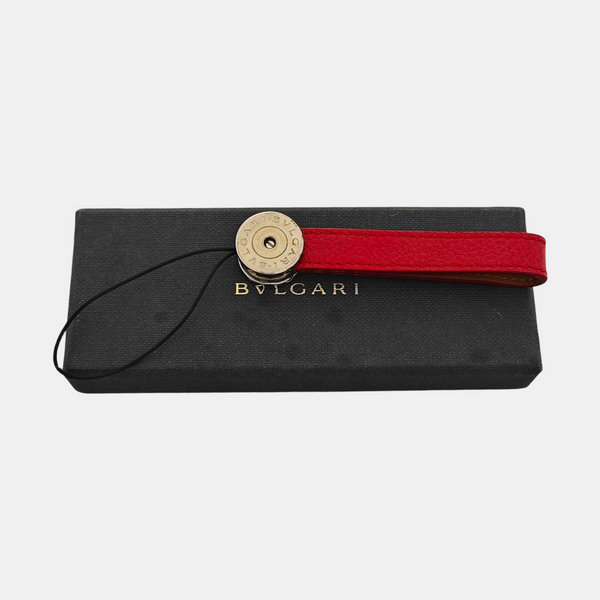 Leather Bag Charm Red