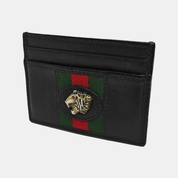 Authenticated pre-owned Rajah Leather Black Card Holder - Card Holder at Looply