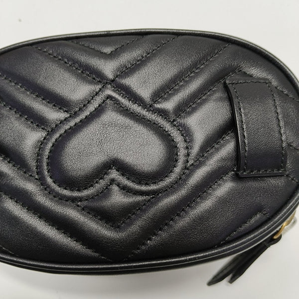 Authenticated pre-owned GG Marmont Calfskin Black - Belt Bag at Looply
