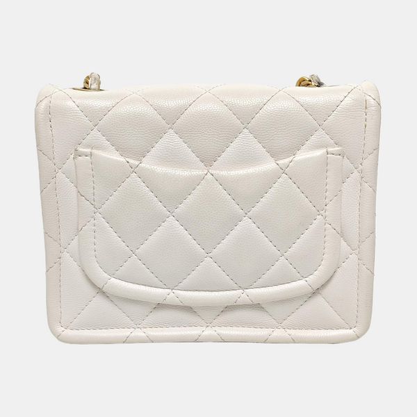 Quilted Grained Calfskin White