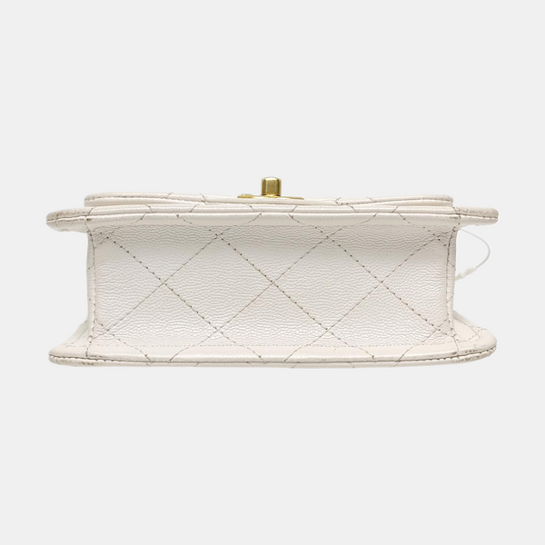 Quilted Grained Calfskin White