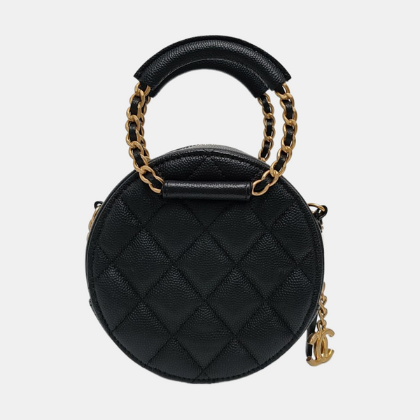 Quilted Grained Calfskin Black