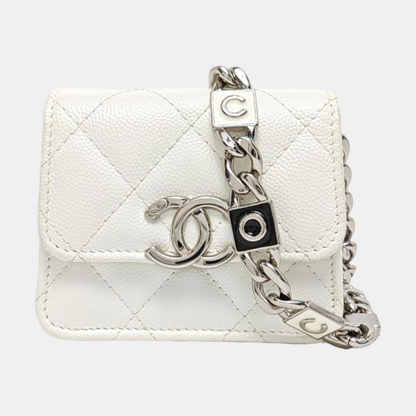 Quilted Grained Calfskin White