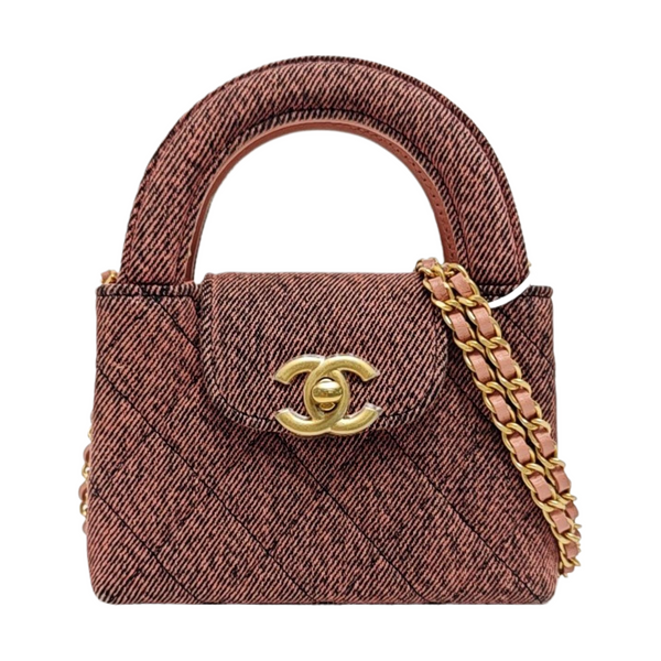 Authenticated pre-owned Kelly Quilted Denim Pink - Shoulder Bag at Looply