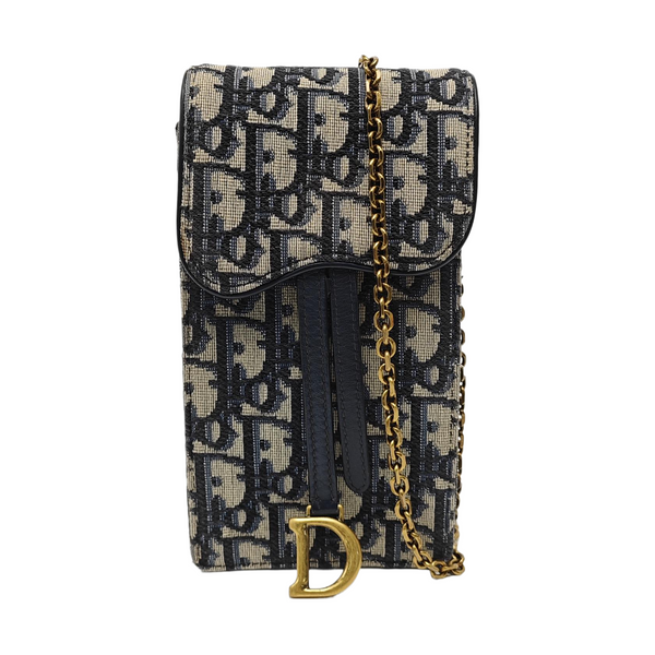 Authenticated pre-owned Saddle Oblique Canvas Blue - Shoulder Bag at Looply