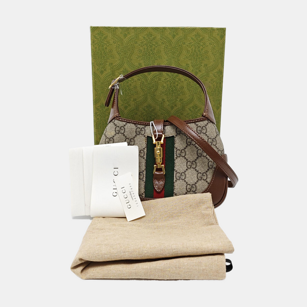 Authenticated pre-owned Jackie 1961 Mini Monogram Coated Canvas Beige - Shoulder Bag at Looply