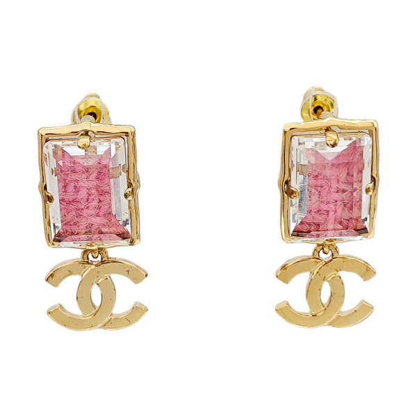 Authenticated pre-owned Metal Synthetic Crystal Pink Earring - Earrings at Looply