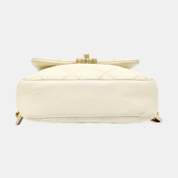 Quilted Grained Calfskin White