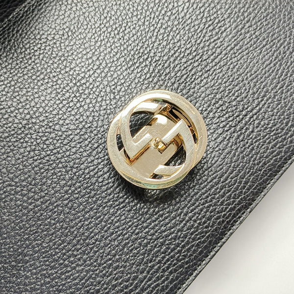 Authenticated pre-owned Interlocking G Large Calfskin Black - Shoulder Bag at Looply