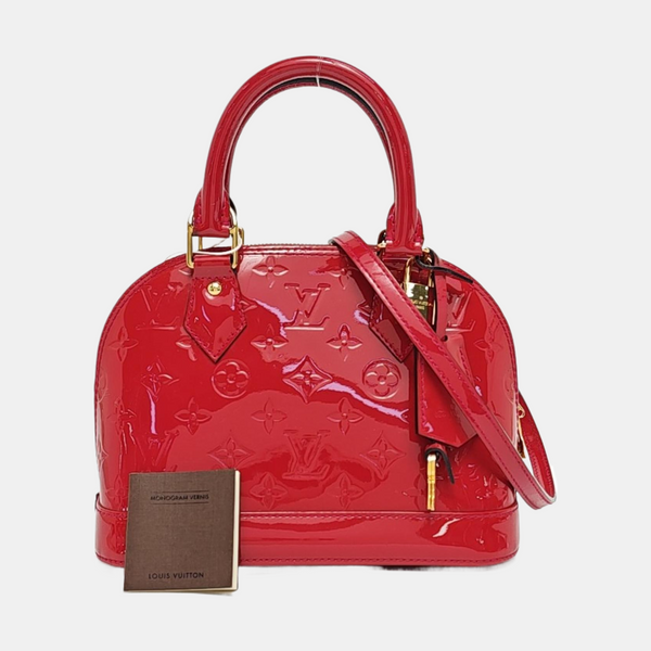 Authenticated pre-owned Alma BB Monogram Patent Leather Red - Shoulder Bag at Looply
