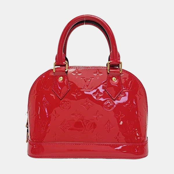 Authenticated pre-owned Alma BB Monogram Patent Leather Red - Shoulder Bag at Looply