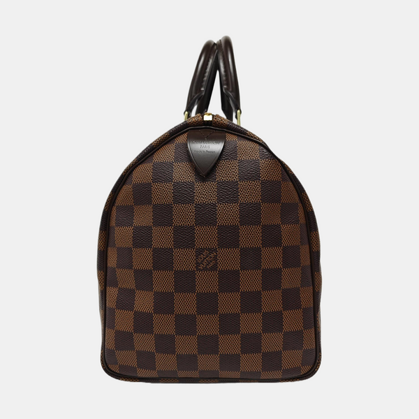 Authenticated pre-owned Speedy 30 Damier Ebene Coated Canvas Brown - Top Handle Bag at Looply