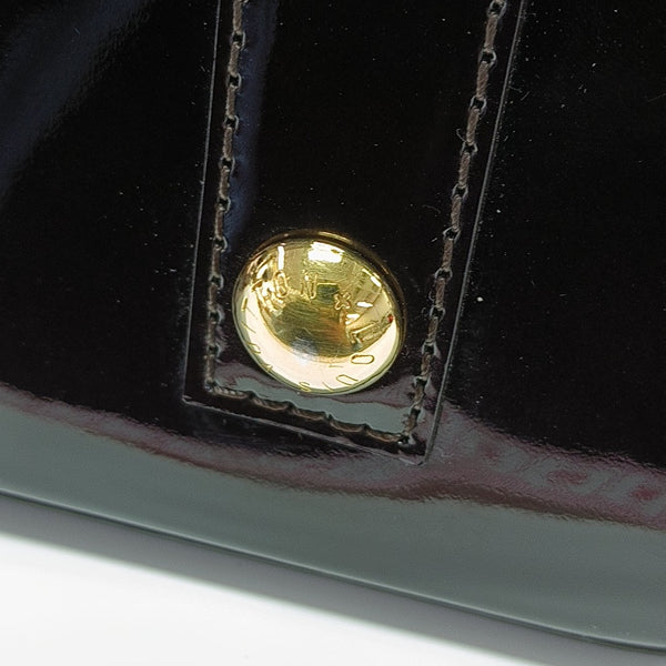 Authenticated pre-owned Alma PM Monogram Patent Leather Brown - Top Handle Bag at Looply
