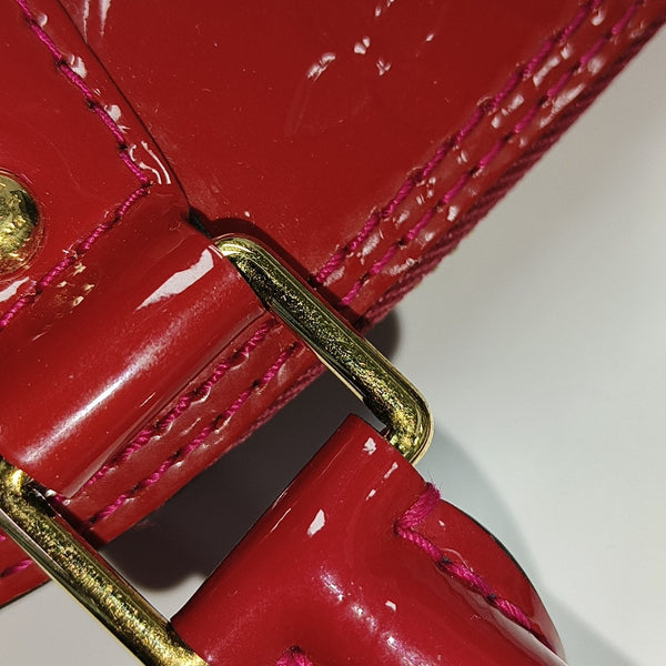 Authenticated pre-owned Alma BB Monogram Patent Leather Red - Shoulder Bag at Looply