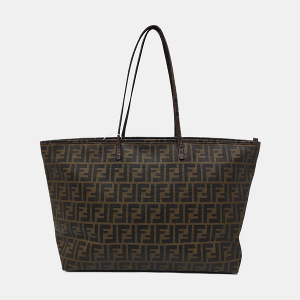 Bolso tote de lona revestida marrón