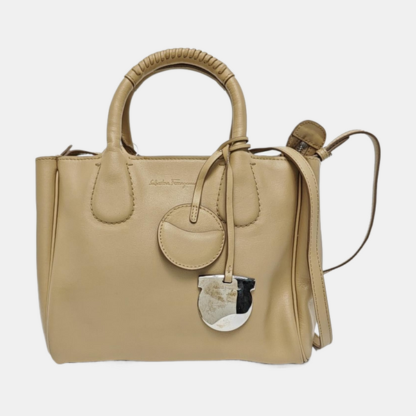 Gancini Calfskin Beige