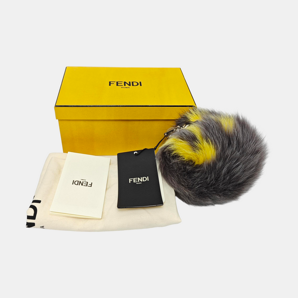 Fur Bag Charm Gray