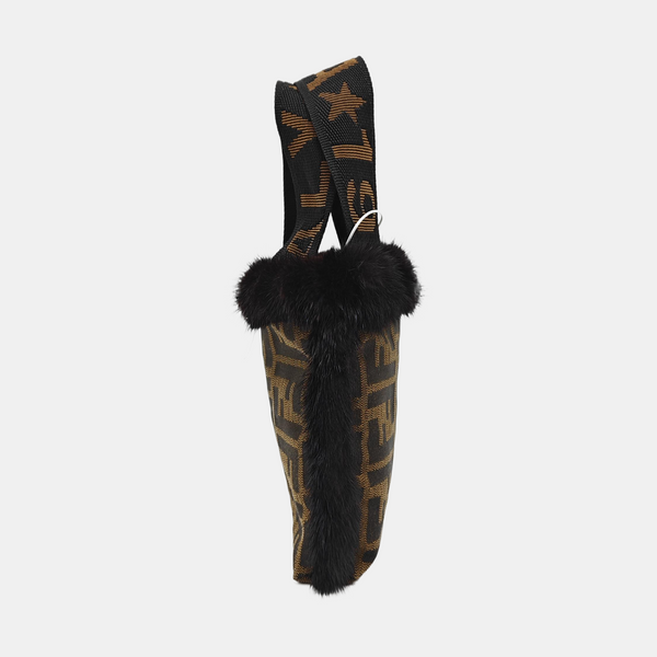 Bolso de mano de tela marrón