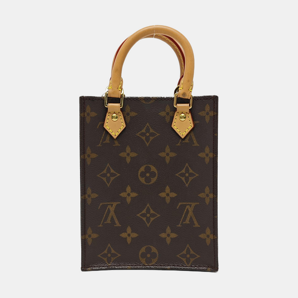 SAC PLAT Mini Monogram Coated Canvas Brown