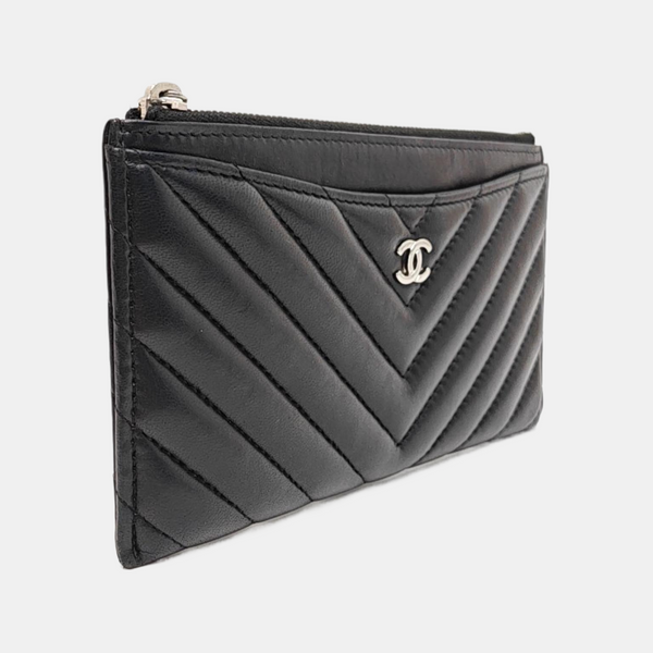 Chevron Lambskin Wallet Black