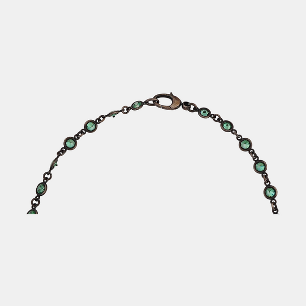 Authenticated pre-owned 925 Sterling Silver Synthetic Crystal Black Necklace - Necklace at Looply