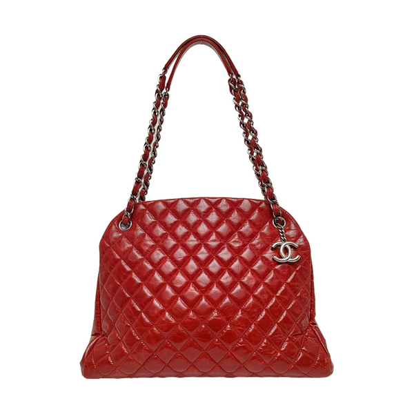 JUST MADEMOISELLE Medium Quilted Calfskin Red