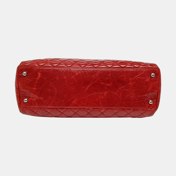 JUST MADEMOISELLE Medium Quilted Calfskin Red