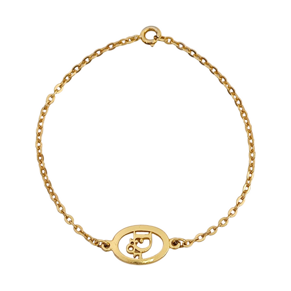 Authenticated pre-owned Dior Oblique Gold-tone Metal Bracelet - Bracelet at Looply