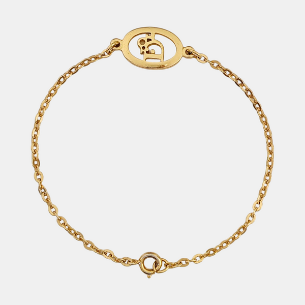 Authenticated pre-owned Dior Oblique Gold-tone Metal Bracelet - Bracelet at Looply