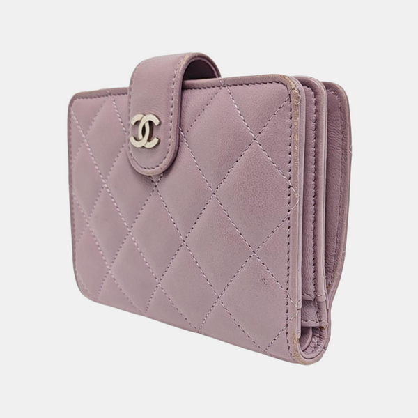 Quilted Lambskin Wallet Purple
