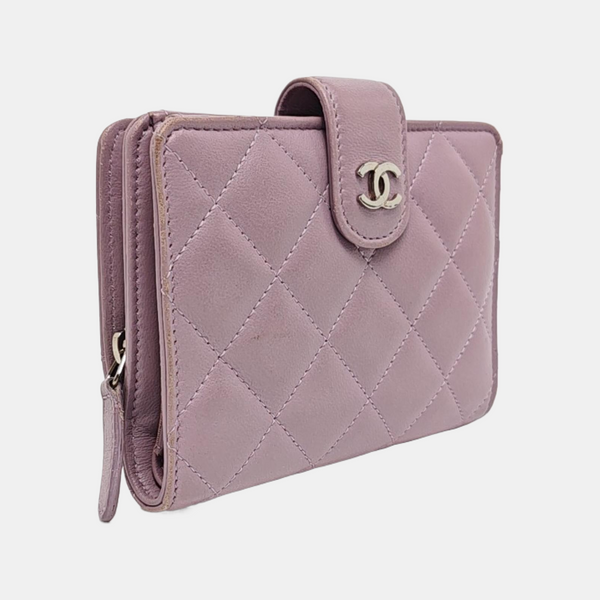 Quilted Lambskin Wallet Purple