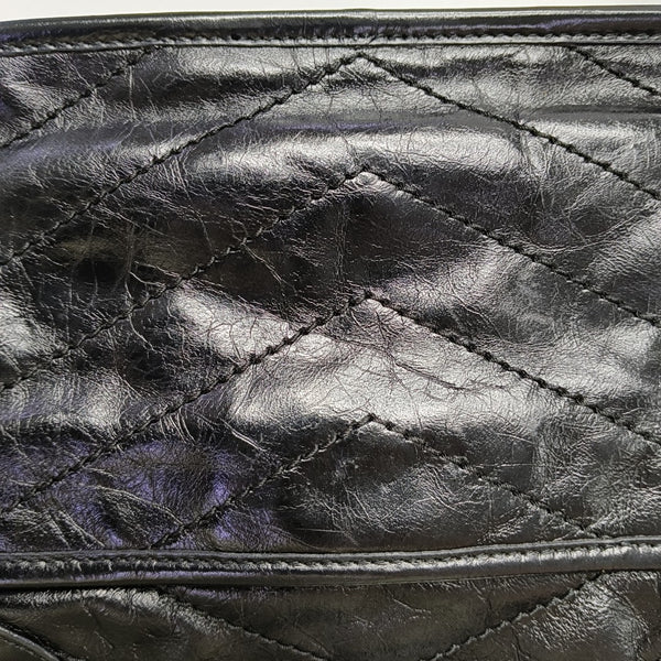 NIKI Small Chevron Calfskin Black