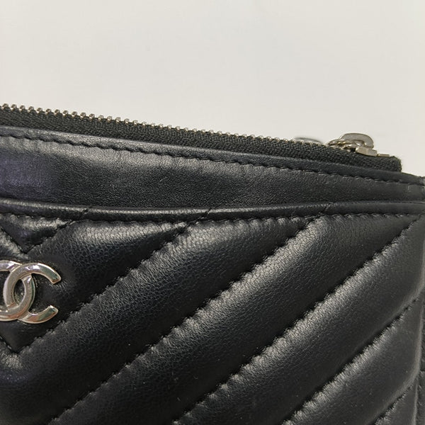 Chevron Lambskin Wallet Black