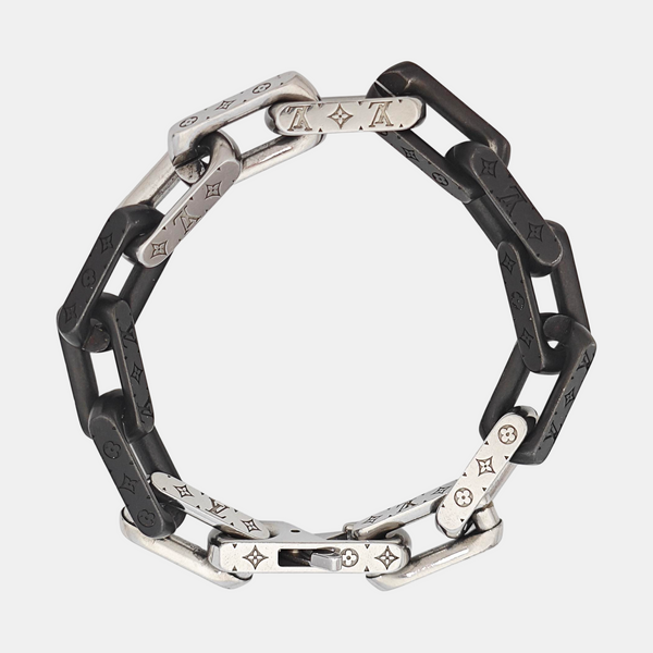 Authenticated pre-owned Monogram Chain Silver-tone Metal Bracelet - Bracelet at Looply