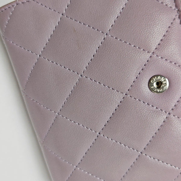 Quilted Lambskin Wallet Purple