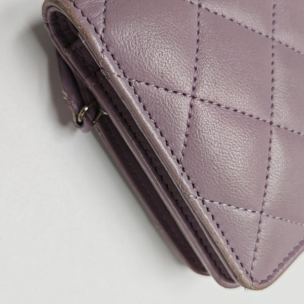 Quilted Lambskin Wallet Purple