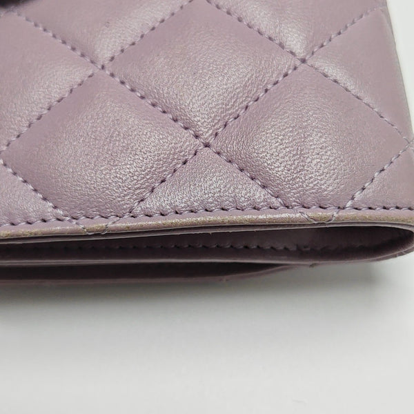 Quilted Lambskin Wallet Purple