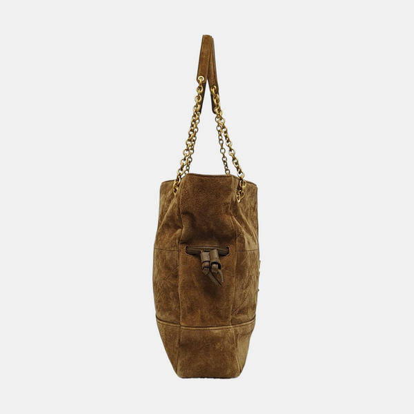 JAMIE SHOPPING Small Quilted Suede Brown