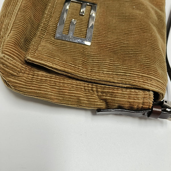 Bolso de mano de pana beige