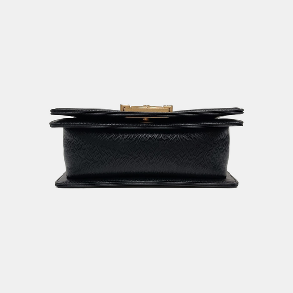 BOY CHANEL Small Quilted Grained Calfskin Black