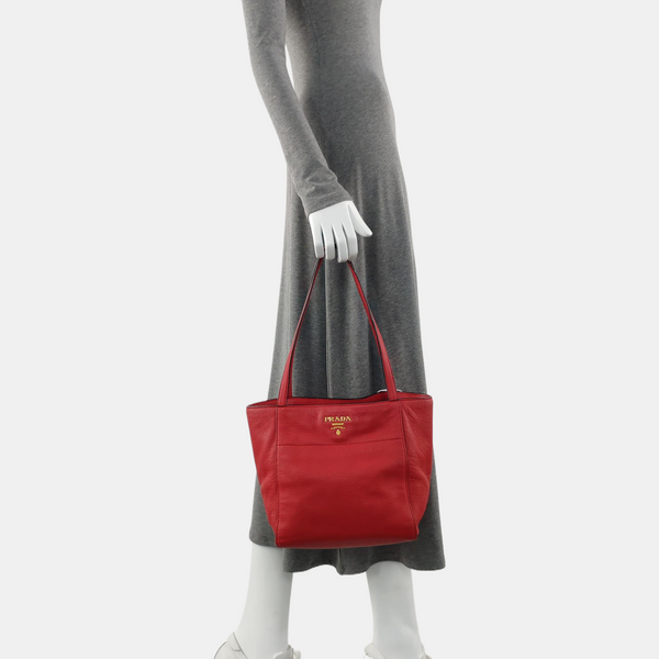 Calfskin Tote Bag Red