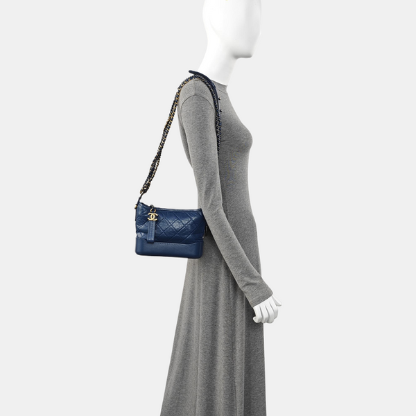 GABRIELLE Small Quilted Calfskin Blue