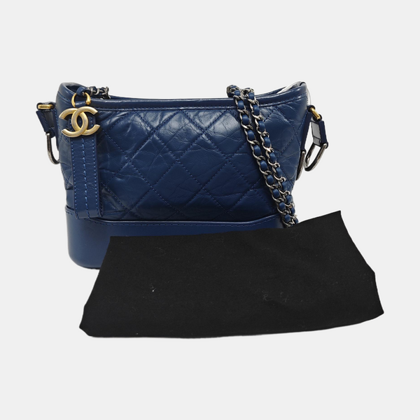 GABRIELLE Small Quilted Calfskin Blue