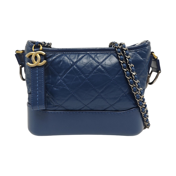 GABRIELLE Small Quilted Calfskin Blue