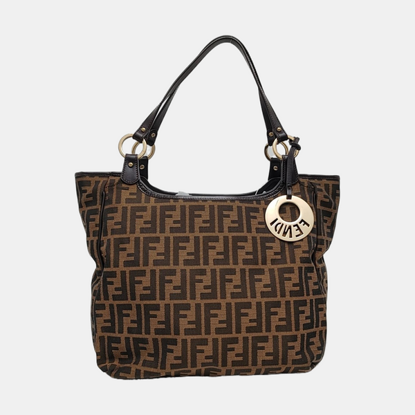 Monogram Fabric Top Handle Bag Brown