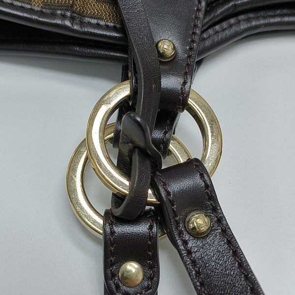 Monogram Fabric Top Handle Bag Brown