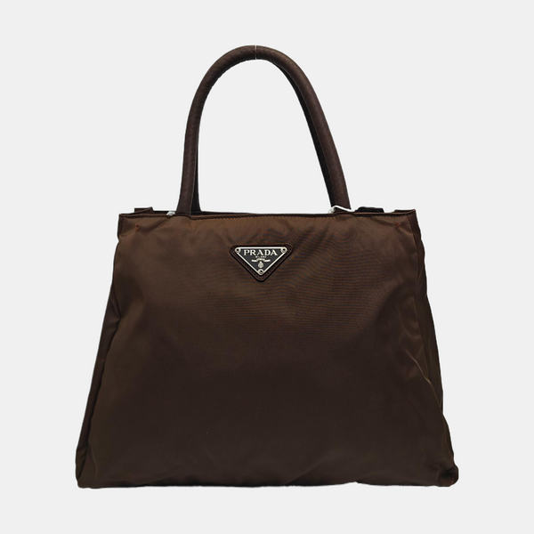 Nylon Tote Bag Brown
