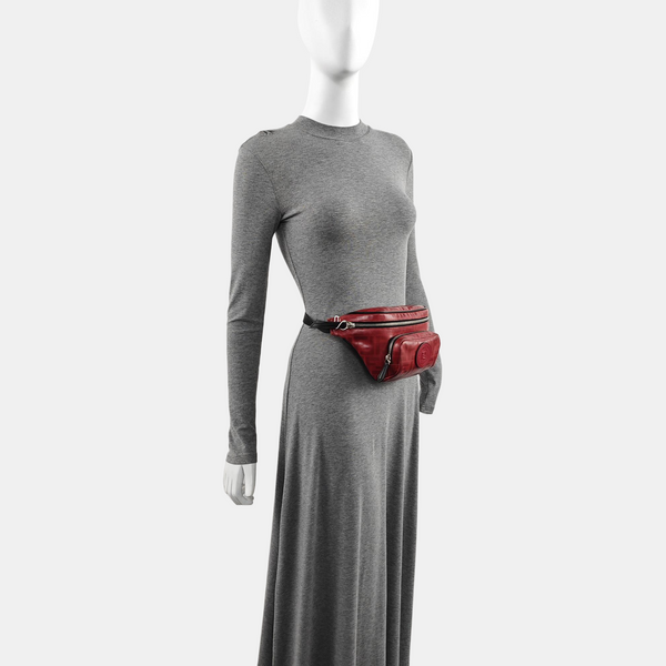 Coated Canvas Belt Bag Red