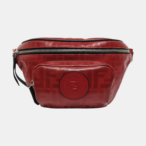 Coated Canvas Belt Bag Red